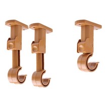 커튼봉 두께 25mm 걸이 25파이 길이조절 커튼봉 후크 고리 브라켓 3개, 우드