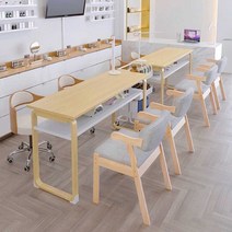 우드 네일테이블 시술대 네일아트 책상 작업대 심플, 두꺼운140.40테이블과원목의자2개