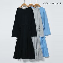 코인코즈 라운드넥 허리 리본 플레어 원피스 (IY2SO2010)