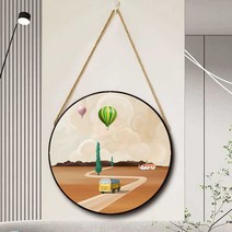 인테리어 벽걸이 그림 둥근 액자, 50cm 12mm 단감 돌이켜야 할 돌