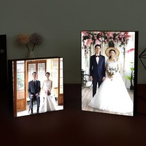 LED 포토 무드등 웨딩사진 취침등 테이블 스탠드 DF0150, UV인쇄_150x150mm