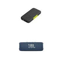 JBL 플립 6 - 휴대용 블루투스 스피커 강력한 사운드 및 딥 베이스 IPX7 방수 12시간 재생 및 인피니티 랩 인스턴트 고 10000mAh 무선 파워 뱅크(블루/블랙)