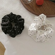 리본고무줄 헤어집게핀 도트 똥머리묶는방법 머리끈 헤어악세사리 스크런치 여성머리끈 여자머리끈 헤어핀