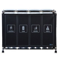 센스큐 이지핏 리치 4구 가정용 재활용 분리수거함, 브라운, 4개