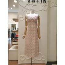 샤틴 플라워 패턴 민소매 원피스