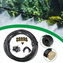 충전분무기 농사용분무기 자동분무기 정원 분무기 분무기 냉각수 스프링클러 온실 정원 분무기 야외 스프레이 시스템 집 정원 관개 관개, 검정-18m