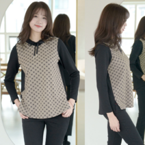 [쉬즈마담] T56484 포근 목셔링리본 블라우스/엄마옷/마담의류