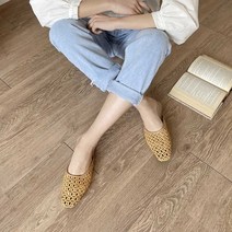 발편한 여자 뮬신발 여름 비치 족저근막염슬리퍼 라탄 블로퍼