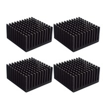 알루미늄 히트 싱크 4pcs 40x40x20mm 냉각 핀 라디에이터 냉각 GPU를위한 방열판, Black, 02 Black