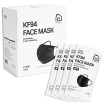 집생활연구소 덴탈형 마스크 대형 KF94 개별포장, 50매, 블랙