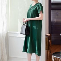 바바라옷장 {L~2XL 국내생산/인견_베이직 반팔 롱 원피스/빅사이즈/루즈핏/임부복/엄마옷/린넨/쉬폰/인견