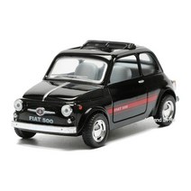 해외직구 피아트 Fiat 500 1:24 클래식 다이캐스트 미니카 / 키덜트 피규어 모형차 미니어쳐 명차 선물 생일 장식용, Black