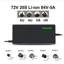 전동킥보드배터리 새로운 이온 팩 36V 48V 60V 72V 5A 지능형 고속 충전 42V 54.6V 67.2V 84V 충전기 10S 13S 16S 20S, EU, 04 72V 20S Li-ion 5A