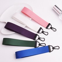 솔리드 무지 단색 컬러 리본 스트랩 키체인 키링 가방 고리 DIY 레터링 이니셜 새기기 액세서리 부자재 파랑 블루, 레드