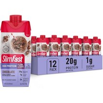 SlimFast Protein Shake Chocolate20g Meal Replacement Ready to Drink High with Low Carb and Sugar 24, Chocolate