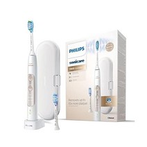 필립스 PHILIPS 소닉케어 ExpertClean 7300 전동 칫솔 블랙 150644, White - Gold