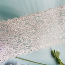 dklace 스판레이스 모음 / 레이스 5411 폭 13cm 자가드 낙하판, 화이트
