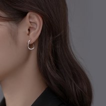 에르모사제이 E132 실버 925 슬림 웨이브 포인트 원터치 링 은 귀걸이