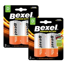 벡셀 알카라인건전지 D형 4알(2알X2조) 카드형 LR20 가스렌지용, 2개입, 2개