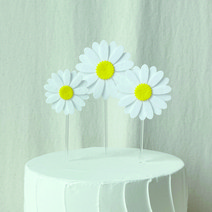 이노스토어 데이지토퍼(3개=1set) 펠트꽃 데이지꽃 생일토퍼 케이크토퍼 국내산 자체제작