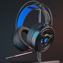 호환 전문 LED 라이트 유선 게이머 헤드폰 서브 우퍼 마이크 포함 PS4 PS5 Xbox 컴퓨터 PC 게임용 헤드셋, [05] Black