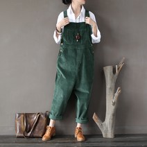 골덴점프수트 순면 코듀로이 빈티지 와이드 빅 사이즈 멜빵