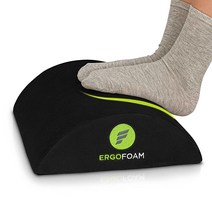 ErgoFoam 책상 아래 인체 공학적 발 받침대 책상용 프리미엄 벨벳 소프트 폼 발판 요추 등 무릎 통증을 위한 세계에서 가장 편안한 스툴 로커 (네이비 블루) 4415943, Black Velvet, Regular