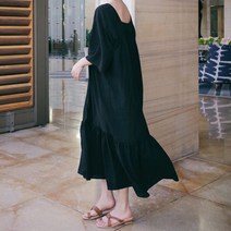 여성 로맨틱 여름 루즈핏 프릴 레이스 원피스 빅사이즈 코튼 린넨 빅스윙 바캉스룩