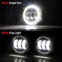 자동차 천사 눈 안개등 LED 렌즈 운전 램프 DRL 30W 르노 더 스터 클리오 트라픽 메간 경치 좋은 카다르, 01 White and White