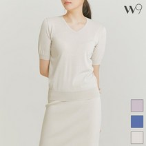 W9 [W Lounge] V넥 반팔 여름 니트_TMKAB25A01-T