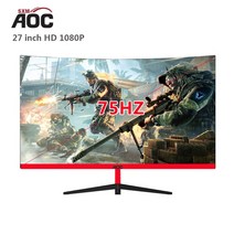 커브드모니터 커브 모니터 aocsxm 2427인치 게임 75hz 데스크탑 곡면 고화질, 검정 27 inch 75hz, 영국 플러그