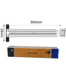 정밀 마킹 T 규칙 눈금자 형 구멍 스테인리스 스 크라이 빙 마크 목수 라인 게이지 측정 목공, 300mm no pen