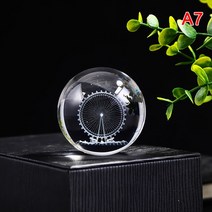 크리스탈 볼 유리 소품 태양계 구슬 조형물 수정 은하수 별60mm 3D 조각 크리스탈 공 문진 스탠드 치유 유, 07 A7
