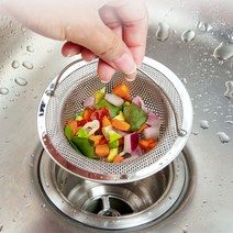 썬리빙 스텐 음식물 싱크대 거름망 배수구망 타공볼 스텐망 14cm