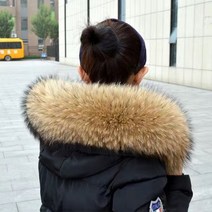 리얼 폭스 천연 사가퍼 여우 털 머플러 자석 목도리 풀스킨 털 넥워머 밍크털 real raccoon fur collar hats 스트라이프 다운 재킷 코튼 코트 모피 액세서리