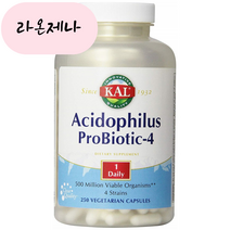 홈쇼핑 칼 애시도필러스 프로바이오틱스 유산균 250캡슐 락토바실러스 불가리쿠스, 1개, 250개