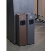 재떨이쓰레기통 호텔 상업용 식당 레스토랑 흡연실 미니 대형 스테인레스 스틸 수직 8L 12L 15L 휴지통, D (재떨이 + 휴지통)