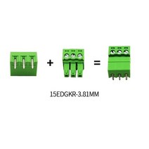 PCB 단자 15EDG 3.81mm 용접 암수 쌍 플러그 스트레이트 직각 핀 전체 세트, 02 15EDGKR RightAngle_12 13P