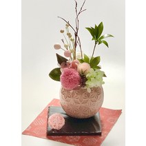 Sweet November 5D 생일 선물 여성 한리 귀여운 일본화의 어레인지먼트 꽃꽂이 시리즈 Comomo [블랙 받침대 장식 천 포함]