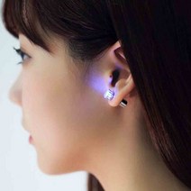 LED 귀걸이 라이트 블링 스터드 댄스 파티 지르콘 귀, 레드BL09959