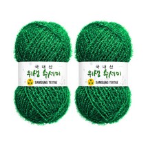 울클럽 사각 웨이브 수세미 DIY 위생수세미실 2볼세트(동영상제공), 719 그린