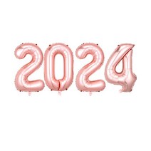 하늘풍선파티 은박풍선세트 2024 (소) 17인치 파티 새해 신년 기념일 숫자은박, 로즈골드