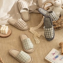 데코뷰 아동 멜란 체크 층간소음 실내화, 민트