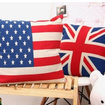 [천삼백케이] [디자인에버] USA 플래그 쥬트쿠션