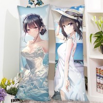 청춘 돼지는 바니걸 선배의 꿈을 꾸지 않는다 대형 빅사이즈 롱 긴 쿠션 등받이 허리 안고자는 베개 배개, J
