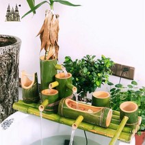 대나무분수 폭포수 실내용 실내용가습기 안개가습기, 대나무길이90cm풀세트(무풍수레)