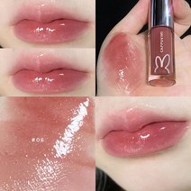립스틱립글로스 핑크 튜브 귀여운 립스틱 립 글로스 리퀴드 틴트 크림 피그먼트 오래 지속되는 실키 텍스처 글레이즈 입술 여성용 화장품, [06] 06