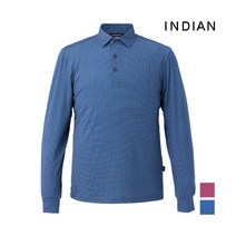 [인디안] [INDIAN] 스판원사 혼방 미니멀 패턴 에리형 티셔츠_MITALWF8211