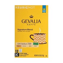 Gevalia Kaffe K-Cup 1인용 커피 12개 4.12온스 상자(3개 팩)(디카페인 시그니처 블렌드) [소매 포장]