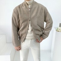 남자 겨울 투웨이 지퍼 울 모직 숏 블루종 숄카라 절개 자켓2color